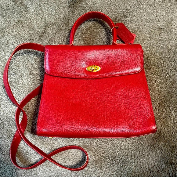 Vintage Coach Madison Biltmore Italy 4417 Top Handle Red. - Picture 1 of 16